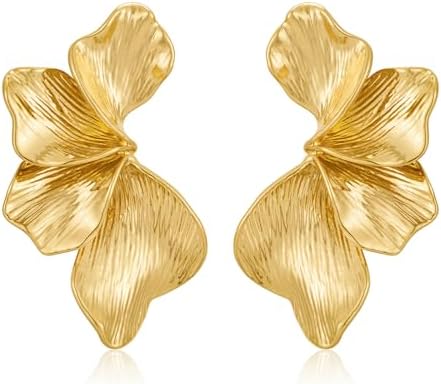 Orecchini dorati a forma d'oro per donne - Design elegante e moderno