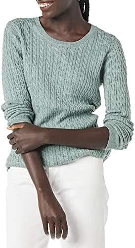 Women's Lightweight Ribbed Crew Neck Sweater Long Sleeve