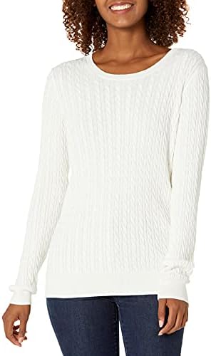 Women's Lightweight Ribbed Crew Neck Sweater Long Sleeve