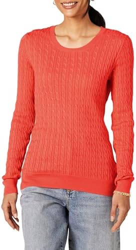 Women's Lightweight Ribbed Crew Neck Sweater Long Sleeve