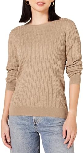 Women's Lightweight Ribbed Crew Neck Sweater Long Sleeve