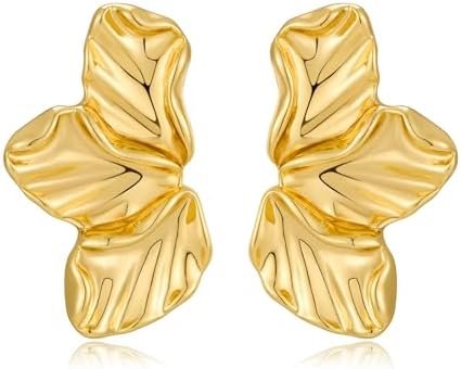 Orecchini dorati a forma d'oro per donne - Design elegante e moderno