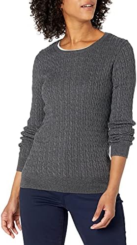 Women's Lightweight Ribbed Crew Neck Sweater Long Sleeve