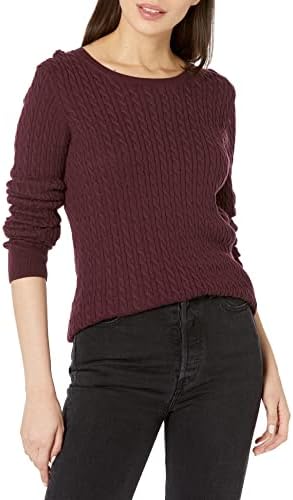 Women's Lightweight Ribbed Crew Neck Sweater Long Sleeve