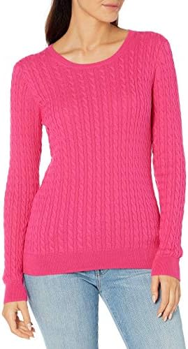 Women's Lightweight Ribbed Crew Neck Sweater Long Sleeve