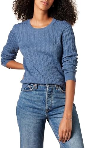 Women's Lightweight Ribbed Crew Neck Sweater Long Sleeve
