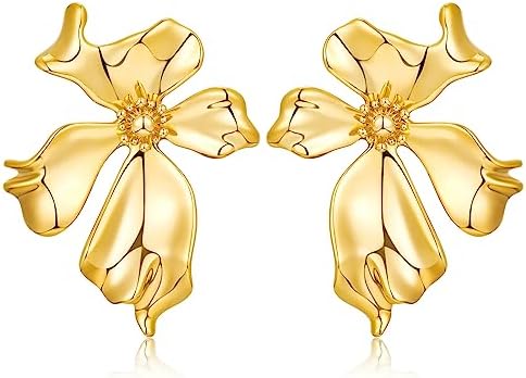 Orecchini dorati a forma d'oro per donne - Design elegante e moderno