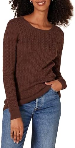 Women's Lightweight Ribbed Crew Neck Sweater Long Sleeve