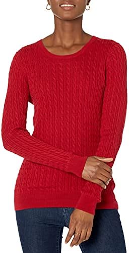 Women's Lightweight Ribbed Crew Neck Sweater Long Sleeve