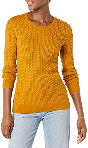 Women's Lightweight Ribbed Crew Neck Sweater Long Sleeve