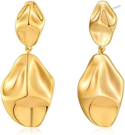 Orecchini dorati a forma d'oro per donne - Design elegante e moderno