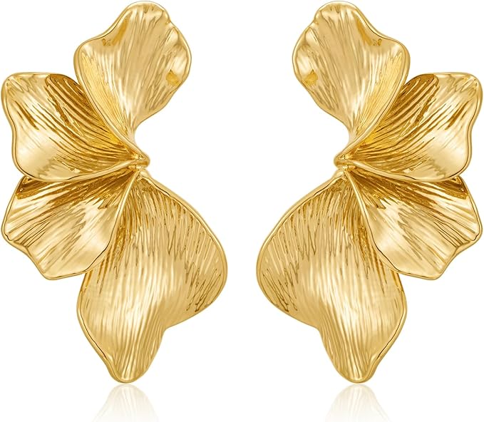 Orecchini dorati a forma d'oro per donne - Design elegante e moderno